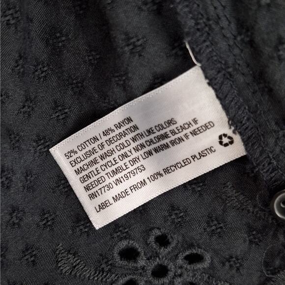 Womens Dress Large Boho Cottagecore Floral Eyelet Ruffle Peasant Hippie Prairie - Picture 6 of 8